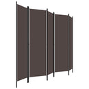 vidaXL barna 5 paneles paraván 250 x 180 cm
