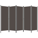 vidaXL antracitszürke 5 paneles paraván 250 x 180 cm