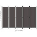 vidaXL antracitszürke 5 paneles paraván 250 x 180 cm