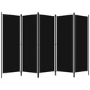 vidaXL fekete 5 paneles paraván 250 x 180 cm