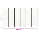 vidaXL fehér 6 paneles paraván 300 x 180 cm