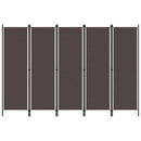 vidaXL barna 6 paneles paraván 300 x 180 cm