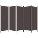 vidaXL barna 6 paneles paraván 300 x 180 cm