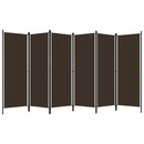 vidaXL barna 6 paneles paraván 300 x 180 cm