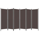 vidaXL barna 6 paneles paraván 300 x 180 cm