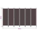 vidaXL barna 6 paneles paraván 300 x 180 cm