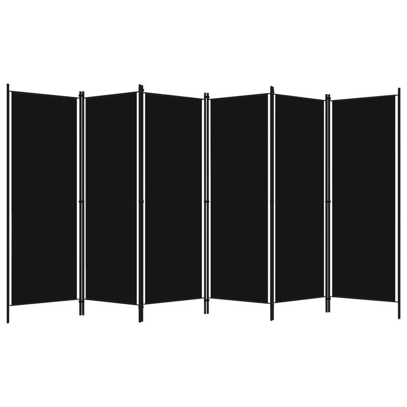 vidaXL fekete 6 paneles paraván 300 x 180 cm