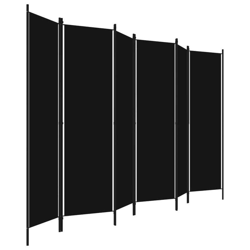 vidaXL fekete 6 paneles paraván 300 x 180 cm