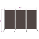 vidaXL barna 3 paneles paraván 260 x 180 cm