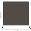 vidaXL antracitszürke 1 paneles szövet paraván 175 x 180 cm