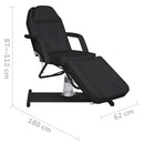 vidaXL fekete masszázsasztal 180 x 62 x (87-112) cm