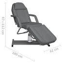 vidaXL szürke masszázsasztal 180 x 62 x (87-112) cm
