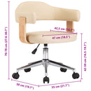 vidaXL 4 db krémszínű műbőr forgó étkezőszék