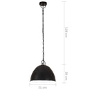 vidaXL kerek fekete ipari vintage függőlámpa 25 W 31 cm E27