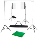 vidaXL fotóstúdió-felszerelés softbox lámpákkal és háttérrel