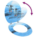 vidaXL pingvinmintás MDF WC-ülőke fedéllel