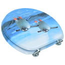 vidaXL pingvinmintás MDF WC-ülőke fedéllel