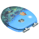 vidaXL mélytengeri mintás MDF WC-ülőke lassan csukódó fedéllel