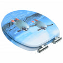 vidaXL pingvinmintás MDF WC-ülőke lágyan csukódó fedéllel