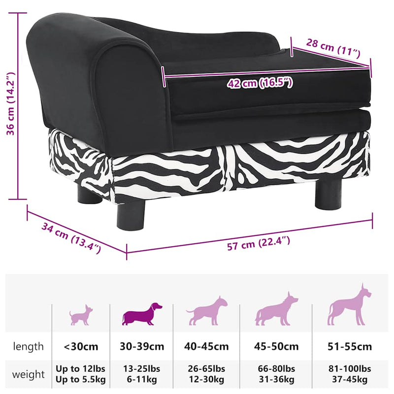 vidaXL plüss kutyakanapé 57 x 34 x 36 cm