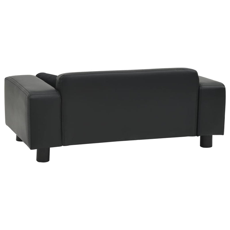 vidaXL fekete plüss és műbőr kutyakanapé 81 x 43 x 31 cm