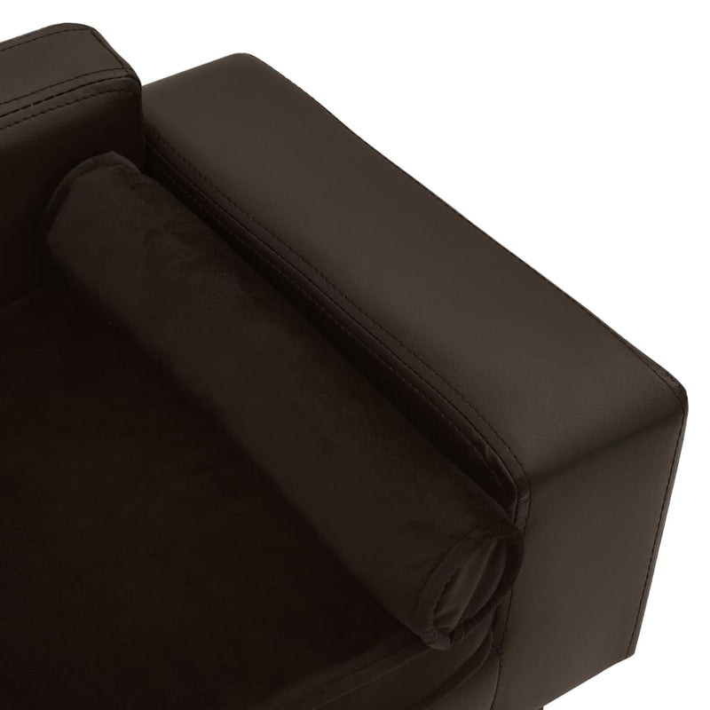 vidaXL szürke plüss és műbőr kutyakanapé 81 x 43 x 31 cm