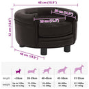 vidaXL barna plüss és műbőr kutyakanapé 48 x 48 x 32 cm