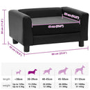 vidaXL fekete plüss és műbőr kutyakanapé 60 x 43 x 30 cm