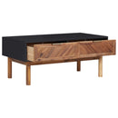 vidaXL tömör akácfa és MDF dohányzóasztal 90 x 50 x 40 cm
