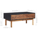 vidaXL tömör akácfa és MDF dohányzóasztal 90 x 50 x 40 cm
