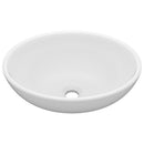 vidaXL ovális matt fehér kerámia luxus mosdókagyló 40 x 33 cm