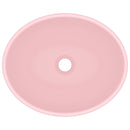 vidaXL ovális matt rózsaszín kerámia luxus mosdókagyló 40 x 33 cm