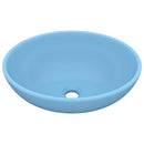 vidaXL ovális matt világoskék kerámia luxus mosdókagyló 40 x 33 cm