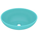 vidaXL ovális matt világoszöld kerámia luxus mosdókagyló 40 x 33 cm
