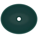 vidaXL ovális matt sötétzöld kerámia luxus mosdókagyló 40 x 33 cm