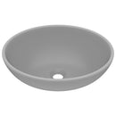 vidaXL ovális matt világosszürke kerámia luxus mosdókagyló 40 x 33 cm