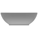 vidaXL ovális matt világosszürke kerámia luxus mosdókagyló 40 x 33 cm