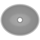 vidaXL ovális matt világosszürke kerámia luxus mosdókagyló 40 x 33 cm