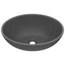 vidaXL ovális matt sötétszürke kerámia luxus mosdókagyló 40 x 33 cm