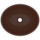 vidaXL ovális matt sötétbarna kerámia luxus mosdókagyló 40 x 33 cm