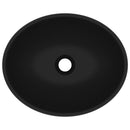 vidaXL ovális matt fekete kerámia luxus mosdókagyló 40 x 33 cm