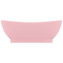 vidaXL ovális matt rózsaszín kerámia mosdókagyló túlfolyóval 58,5x39cm