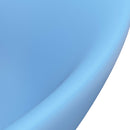 vidaXL ovális matt világoskék kerámia mosdó túlfolyóval 58,5 x 39 cm