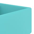 vidaXL négyszög alakú matt világoszöld kerámia mosdókagyló túlfolyóval 41 x 41 cm