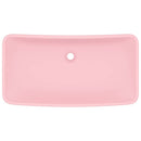 vidaXL négyszögletes matt rózsaszín kerámia luxus mosdókagyló 71 x 38 cm