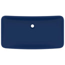 vidaXL négyszögletes matt sötétkék kerámia luxus mosdókagyló 71x38 cm