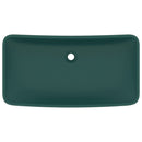 vidaXL négyszögletes matt sötétzöld kerámia luxus mosdókagyló 71 x 38 cm