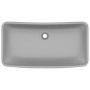 vidaXL négyszögletes matt világosszürke kerámia luxus mosdókagyló 71 x 38 cm