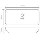 vidaXL négyszögletes matt világosszürke kerámia luxus mosdókagyló 71 x 38 cm