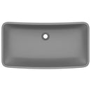 vidaXL négyszögletes matt sötétszürke kerámia luxus mosdókagyló 71 x 38 cm